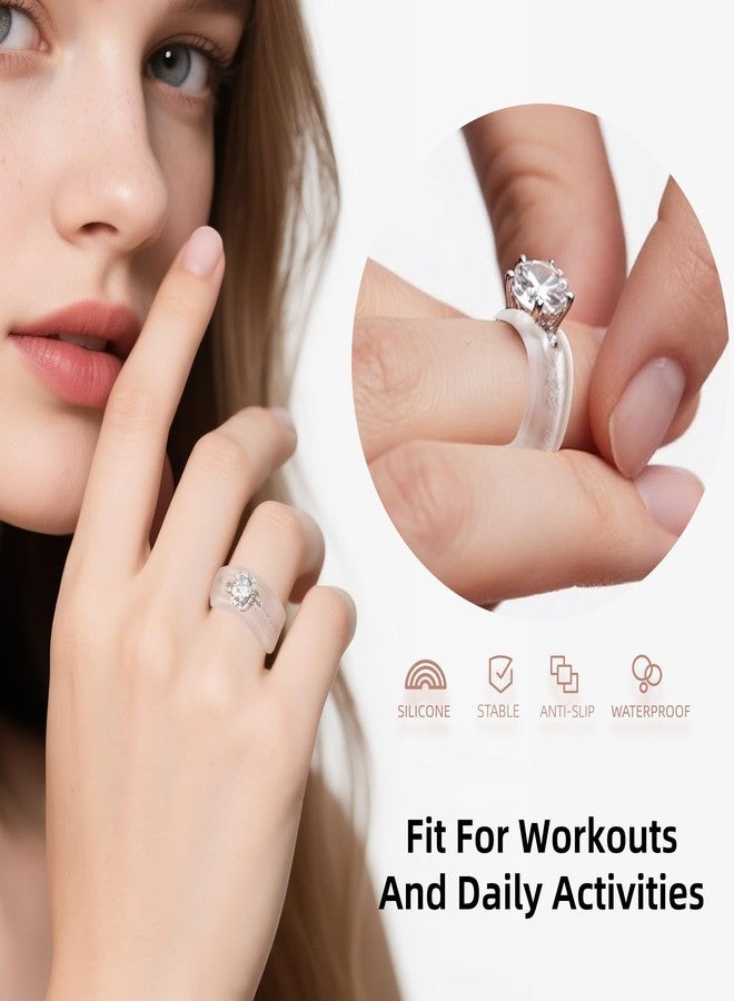 Omilly Silicone Wedding Ring Protector for Gym & Working Out - Ring Band Guards for Men & Women - 3-12mm Width, 2 Sizes, 6-Pack - Non-Slip, Comfort Fit - Image 2